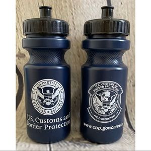 Set Of Two US Customs & Border Control Water Bottles